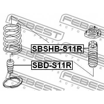 Амортизатор задний для SUBARU FORESTER(SF,SG), IMPREZA(GC,GD,GF,GFC,GG), LEGACY(BC,BE,BH,BJF,BL,BP) <b>FEBEST SBD-S11R</b>-1