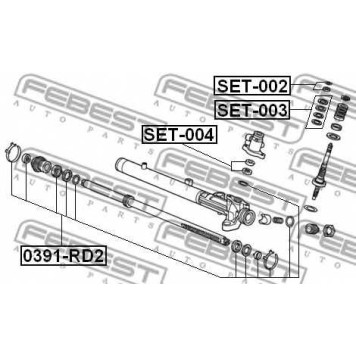Ремкомплект, рулевой механизм FEBEST SET-003-1