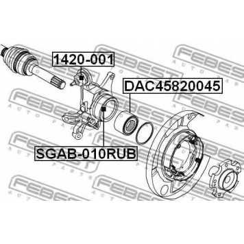 Втулка рычага колесной подвески FEBEST SGAB-010RUB-1