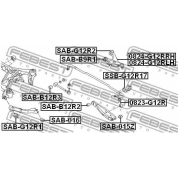 Опора стабилизатора FEBEST SSB-G12R14-1