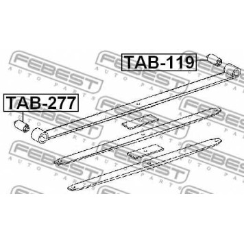 Втулка листовой рессоры FEBEST TAB-119-1