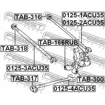 Втулка рычага колесной подвески FEBEST TAB-166RUB-1