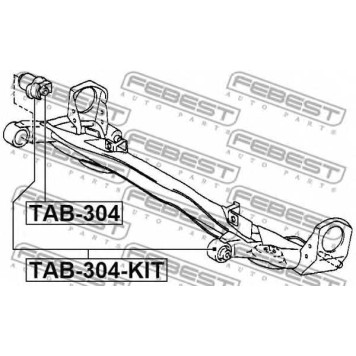 Втулка балки моста FEBEST TAB-304-KIT-1