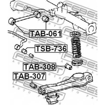 Подвеска рычага независимой подвески колеса FEBEST TAB-308-1