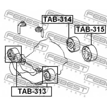 Опора, дифференциал FEBEST TAB-315-1