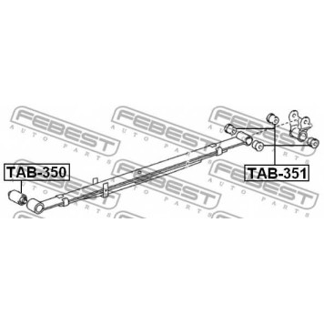 Втулка листовой рессоры FEBEST TAB-350-1