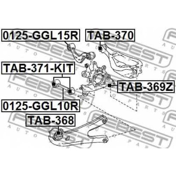 Подвеска рычага независимой подвески колеса FEBEST TAB-371-KIT-1