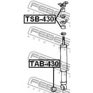 Втулка, амортизатор FEBEST TAB-430-1