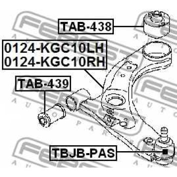Подвеска рычага независимой подвески колеса FEBEST TAB-439-1