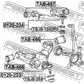 Подвеска рычага независимой подвески колеса FEBEST TAB-466-1