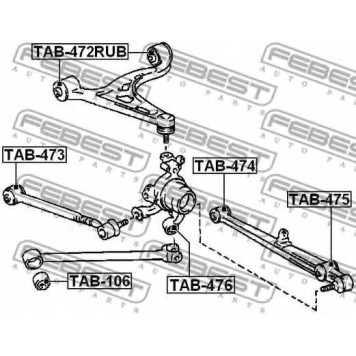 Подвеска рычага независимой подвески колеса FEBEST TAB-472RUB-1