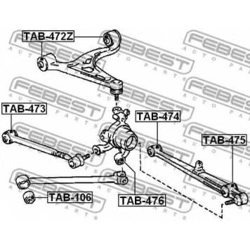 Втулка рычага колесной подвески FEBEST TAB-476-1