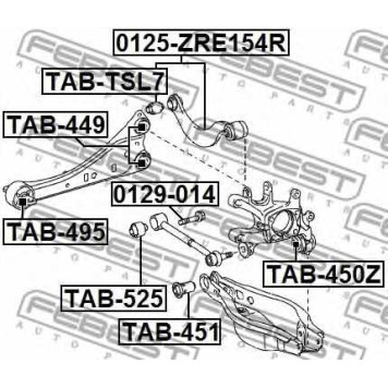 Подвеска рычага независимой подвески колеса FEBEST TAB-525-1