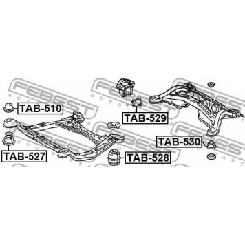 Втулка балки моста FEBEST TAB-529-1