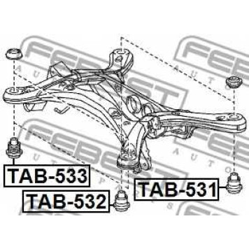 Втулка балки моста FEBEST TAB-533-1