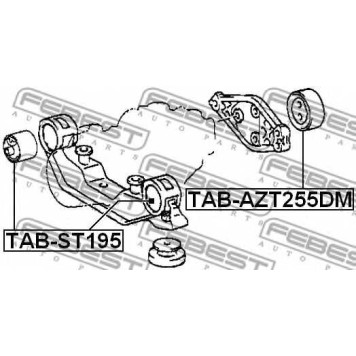 Опора, дифференциал FEBEST TAB-AZT255DM-1