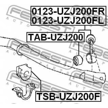Подвеска стойки вала FEBEST TAB-UZJ200-1