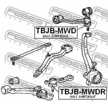 Ремкомплект, несущих / направляющих шарниров FEBEST TBJB-MWD-1