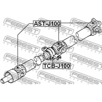 Подшипник, промежуточный подшипник карданного вала FEBEST TCB-J100-1