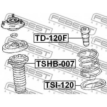 Амортизатор передний для TOYOTA ALLION, CALDINA, COROLLA, MATRIX, WILL VS <b>FEBEST TD-120F</b>-1