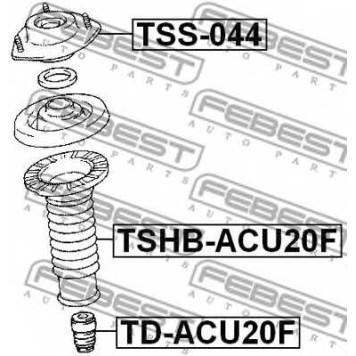 Амортизатор передний для TOYOTA KLUGER(#ACU2#,#MCU2#), VISTA(SV5#,ZV5#) <b>FEBEST TD-ACU20F</b>-1