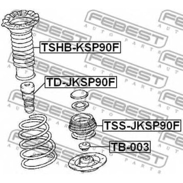 Амортизатор передний для TOYOTA RACTIS, URBAN CRUISER, VERSO S, VIOS/YARIS, YARIS <b>FEBEST TD-JKSP90F</b>-1