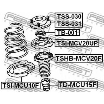 Амортизатор передний для LEXUS RX(MCU15) / TOYOTA HARRIER(ACU1#,MCU1#,SXU1#) <b>FEBEST TD-MCU15F</b>-1