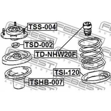 Амортизатор передний для TOYOTA ALLION, CALDINA, OPA, PREMIO, PRIUS <b>FEBEST TD-NHW20F</b>-1