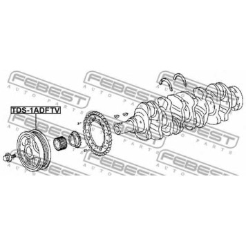 Ременный шкив коленвала FEBEST TDS-1ADFTV-1