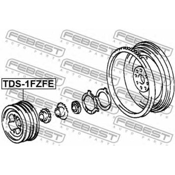 Ременный шкив коленвала FEBEST TDS-1FZFE