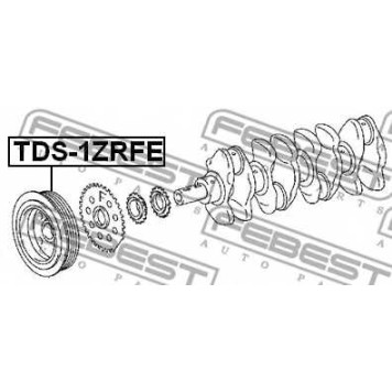 Ременный шкив коленвала FEBEST TDS-1ZRFE-1