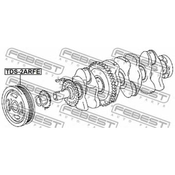 Ременный шкив коленвала FEBEST TDS-2ARFE-1