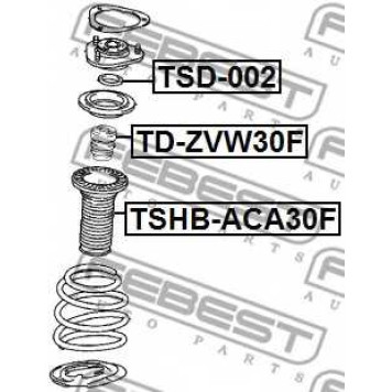 Амортизатор передний для LEXUS HS(ANF10) / TOYOTA PRIUS PLUS(ZVW4#), PRIUS(ZVW3#), SAI(AZK1#), ZELAS(AGT20) <b>FEBEST TD-ZVW30F</b>-1