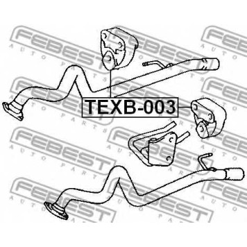 Монтажный комплект системы выпуска FEBEST TEXB-003-1
