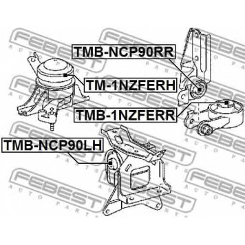 Подвеска двигателя FEBEST TMB-NCP90RR-1