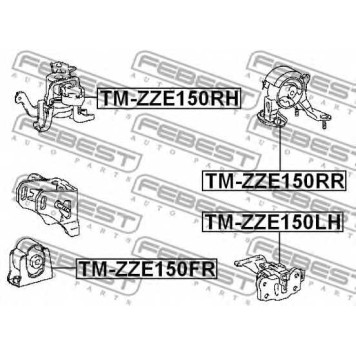 Подвеска двигателя FEBEST TM-ZZE150RH-1