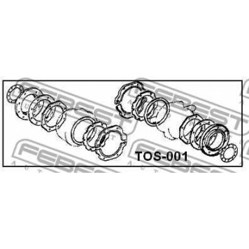 Ремкомплект, поворотный кулак FEBEST TOS-001-1
