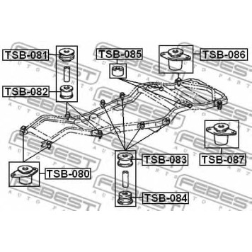 Втулка балки моста FEBEST TSB-084-1