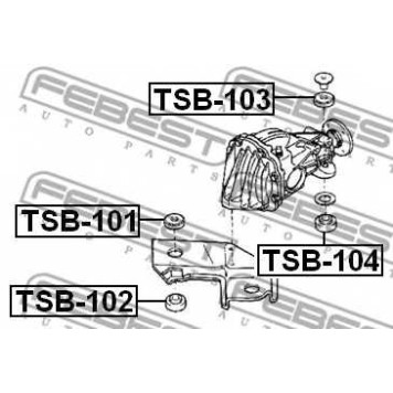 Опора, дифференциал FEBEST TSB-102-1