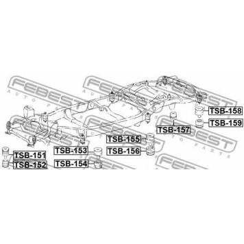 Втулка балки моста FEBEST TSB-154-1