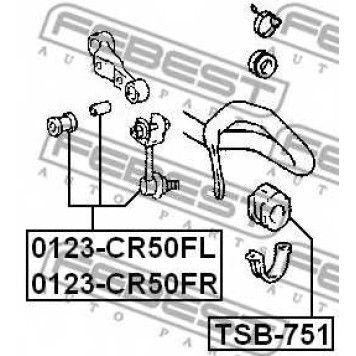 Опора стабилизатора FEBEST TSB-751-1