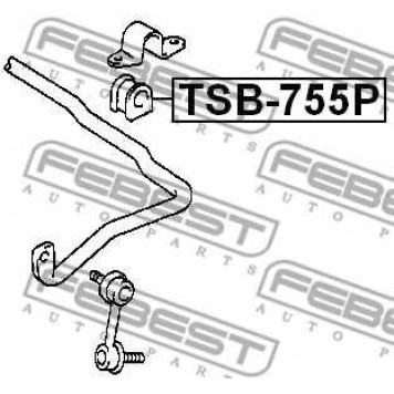 Опора стабилизатора FEBEST TSB-755P-1