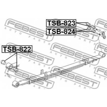 Втулка листовой рессоры FEBEST TSB-822-1