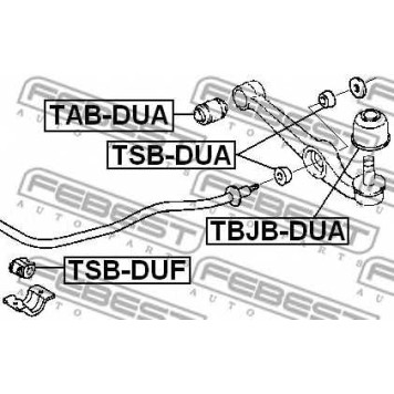 Опора стабилизатора FEBEST TSB-DUF-1