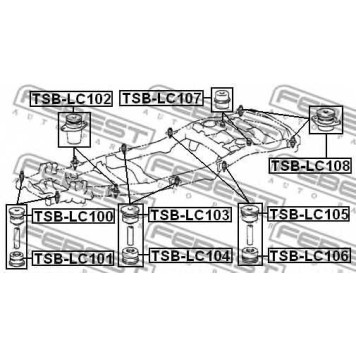 Втулка балки моста FEBEST TSB-LC101-1