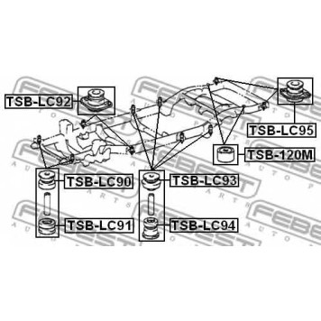 Втулка балки моста FEBEST TSB-LC92-1