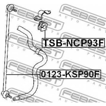 Опора стабилизатора FEBEST TSB-NCP93F-1