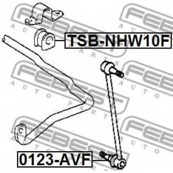 Опора стабилизатора FEBEST TSB-NHW10F-1