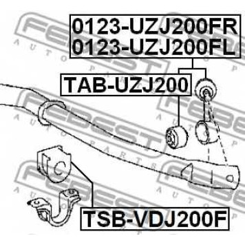 Опора стабилизатора FEBEST TSB-VDJ200F-1