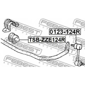Опора стабилизатора FEBEST TSB-ZZE124R-1